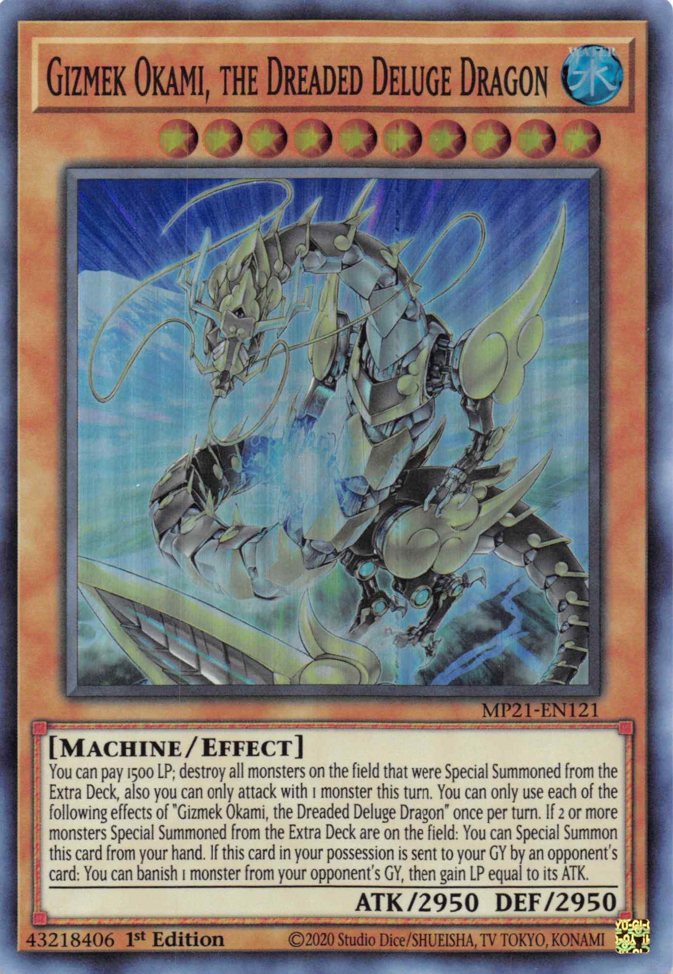 Gizmek Okami, the Dreaded Deluge Dragon [MP21-EN121] Super Rare | Odin's Place