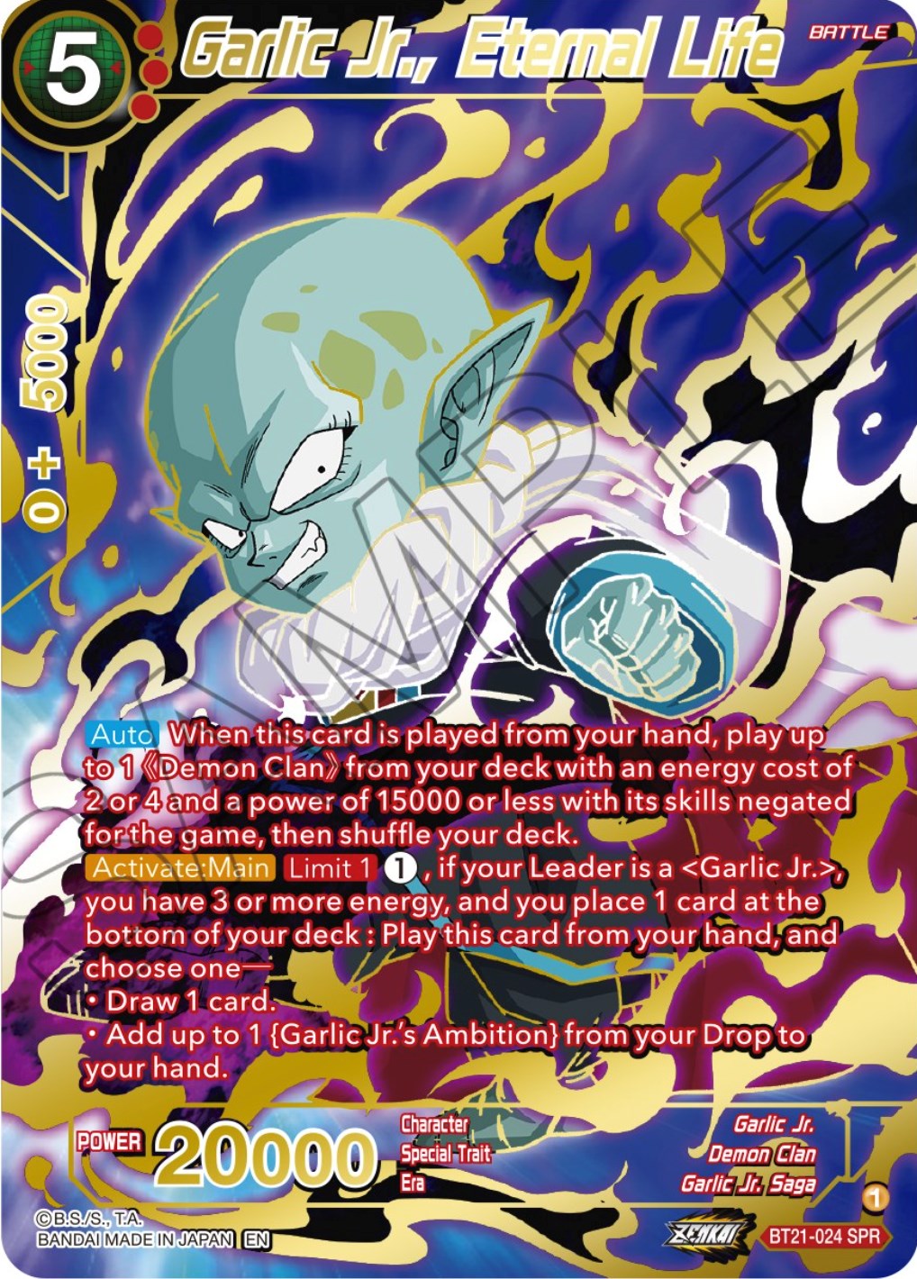 Garlic Jr., Eternal Life (SPR) (BT21-024) [Wild Resurgence] | Odin's Place