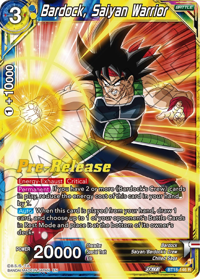 Bardock, Saiyan Warrior (BT18-146) [Dawn of the Z-Legends Prerelease Promos] | Odin's Place