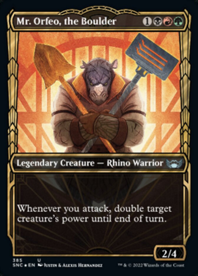 Mr. Orfeo, the Boulder (Showcase Golden Age Gilded Foil) [Streets of New Capenna] | Odin's Place