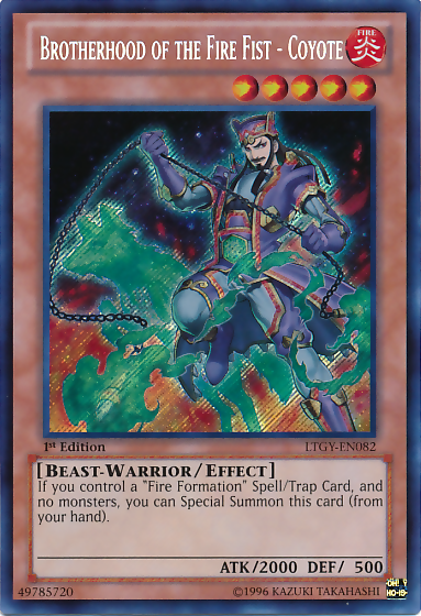 Brotherhood of the Fire Fist - Coyote [LTGY-EN082] Secret Rare | Odin's Place
