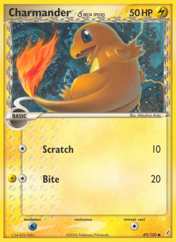 Charmander (49/100) (Delta Species) [EX: Crystal Guardians] | Odin's Place