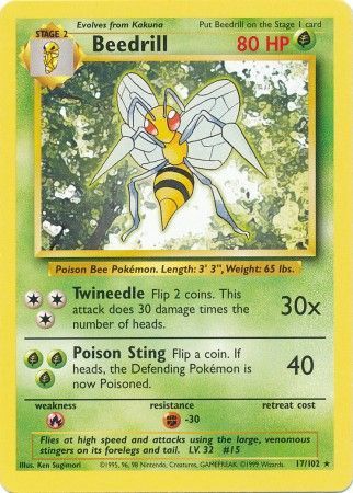 Beedrill (17/102) [Base Set Unlimited] | Odin's Place