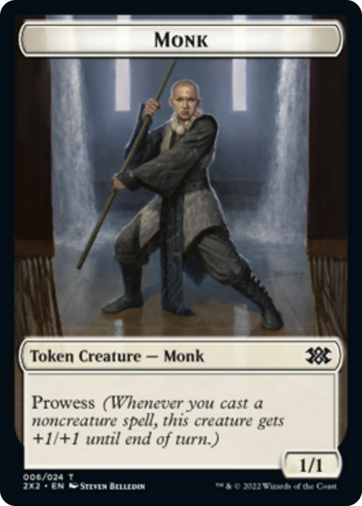 Saproling // Monk Double-Sided Token [Double Masters 2022 Tokens] | Odin's Place