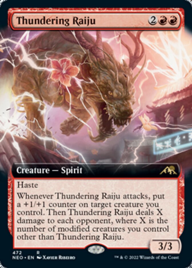 Thundering Raiju (Extended Art) [Kamigawa: Neon Dynasty] | Odin's Place