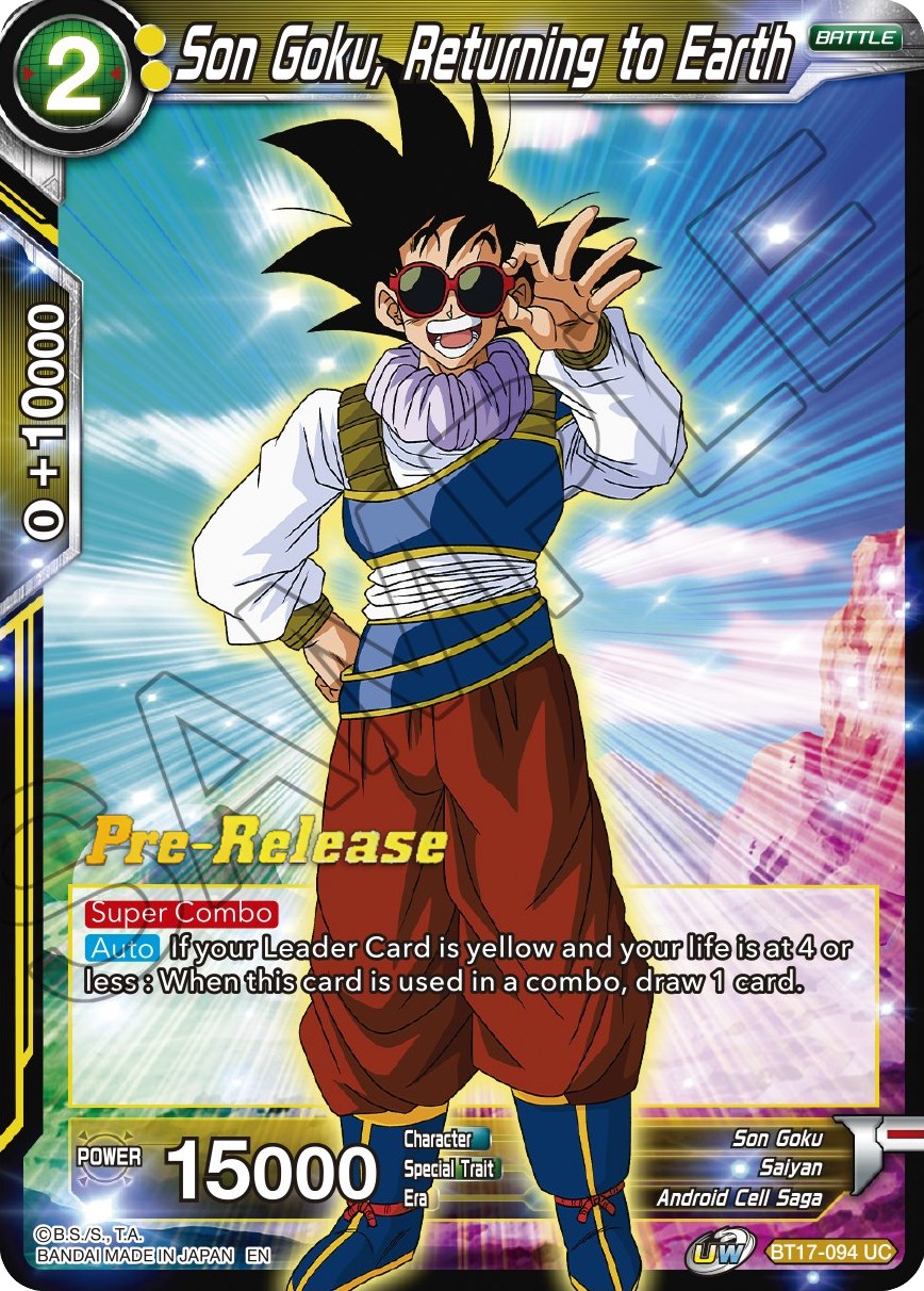 Son Goku, Returning to Earth (BT17-094) [Ultimate Squad Prerelease Promos] | Odin's Place