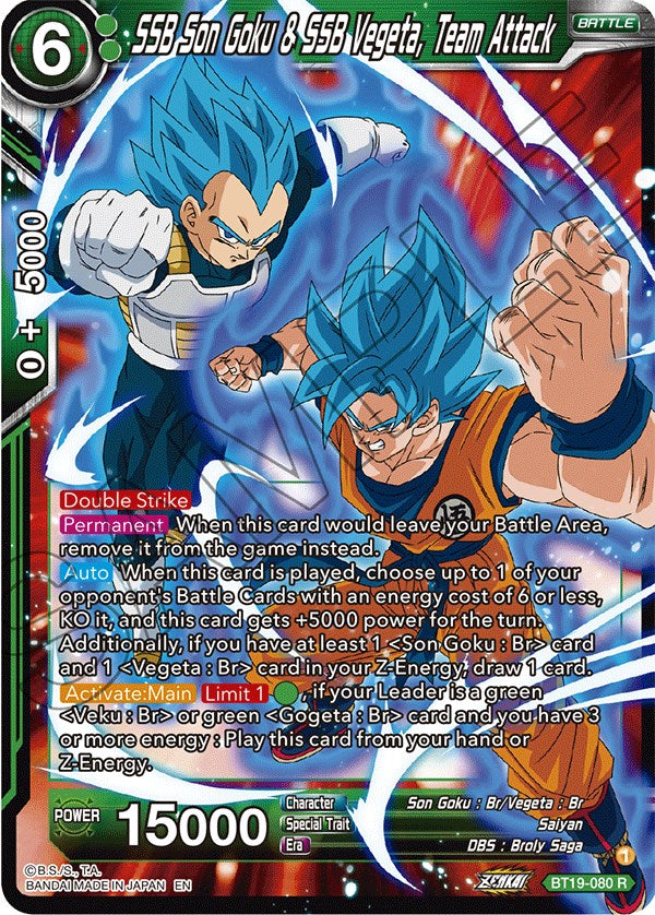 SSB Son Goku & SSB Vegeta, Team Attack (BT19-080) [Fighter's Ambition] | Odin's Place