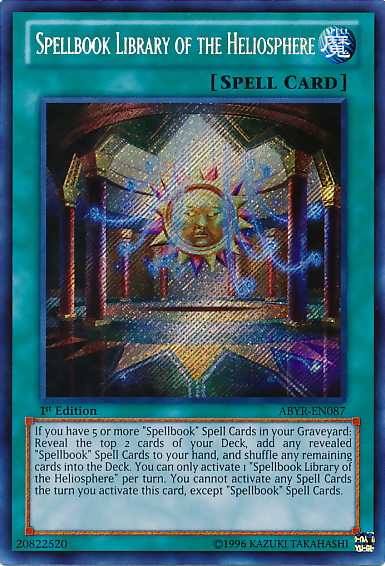 Spellbook Library of the Heliosphere [ABYR-EN087] Secret Rare | Odin's Place