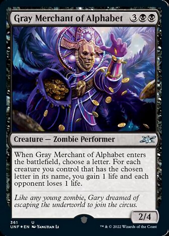 Gray Merchant of Alphabet (Galaxy Foil) [Unfinity] | Odin's Place