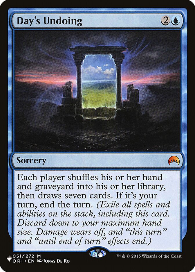 Day's Undoing [The List] | Odin's Place