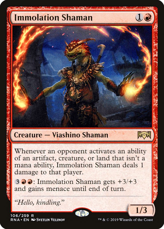 Immolation Shaman (106) [Ravnica Allegiance] | Odin's Place