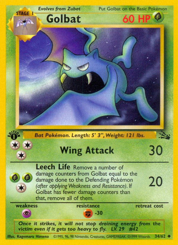 Golbat (34/62) [Fossil 1st Edition] | Odin's Place