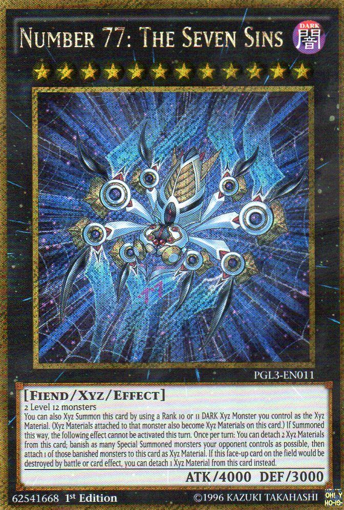Number 77: The Seven Sins [PGL3-EN011] Gold Secret Rare | Odin's Place