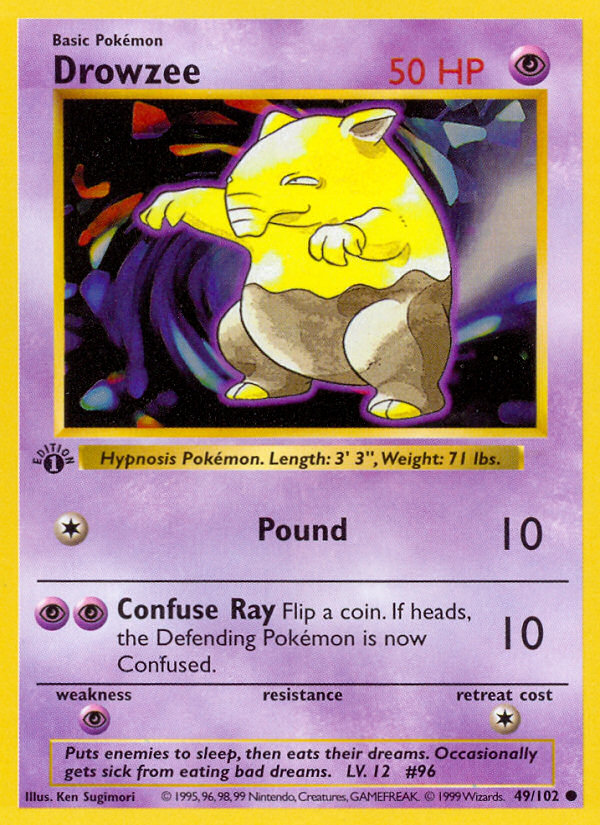 Drowzee (49/102) (Shadowless) [Base Set 1st Edition] | Odin's Place