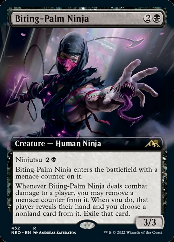 Biting-Palm Ninja (Extended Art) [Kamigawa: Neon Dynasty] | Odin's Place