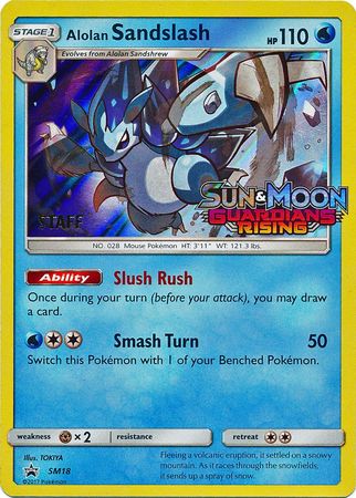 Alolan Sandslash (SM18) (Staff Prerelease Promo) [Sun & Moon: Black Star Promos] | Odin's Place
