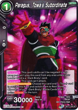 Paragus, Towa's Subordinate (BT11-136) [Vermilion Bloodline 2nd Edition] | Odin's Place