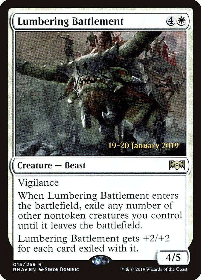 Lumbering Battlement (15) [Ravnica Allegiance Prerelease Promos] | Odin's Place