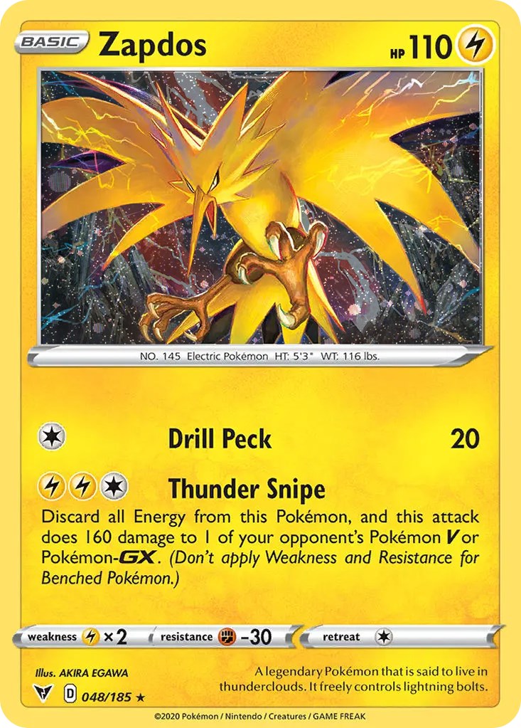 Zapdos (048/185) (Cosmos Holo) [Sword & Shield: Vivid Voltage] | Odin's Place