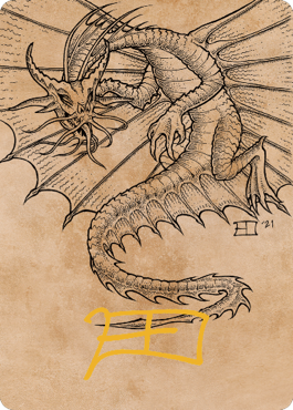 Ancient Gold Dragon Art Card (44) (Gold-Stamped Signature) [Commander Legends: Battle for Baldur's Gate Art Series] | Odin's Place