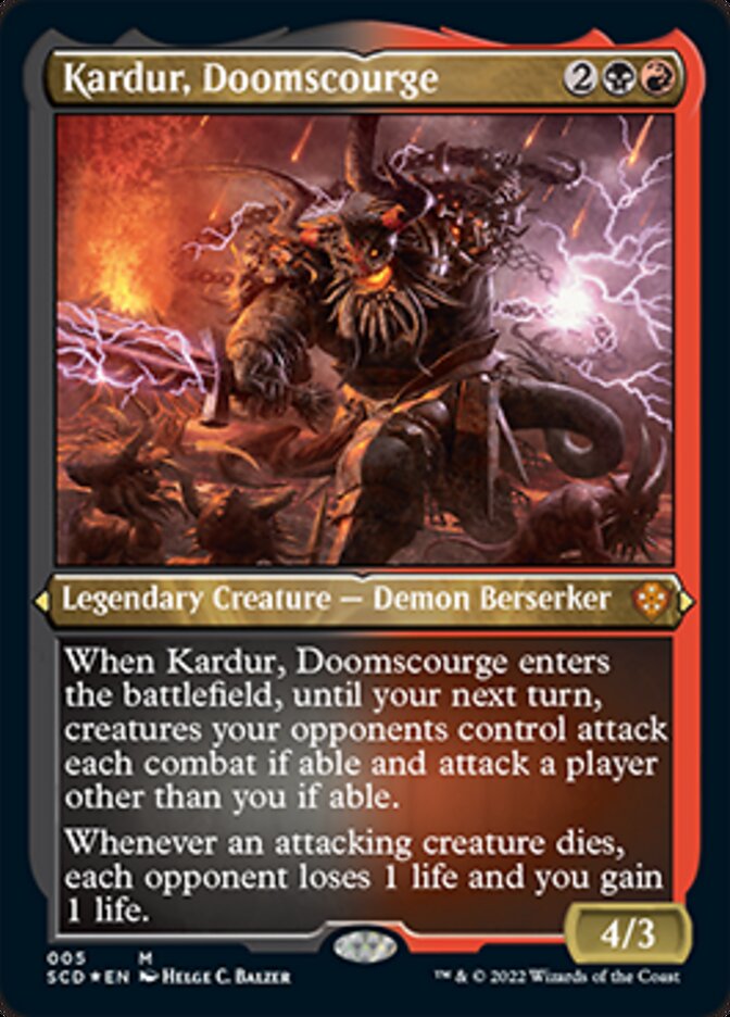Kardur, Doomscourge (Foil Etched) [Starter Commander Decks] | Odin's Place