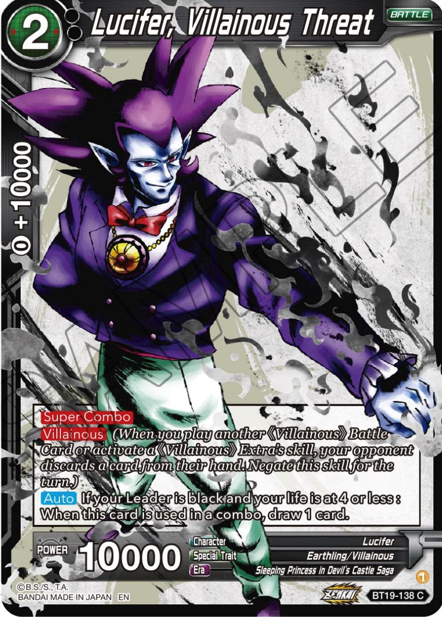 Lucifer, Villainous Threat (BT19-138) [Fighter's Ambition] | Odin's Place
