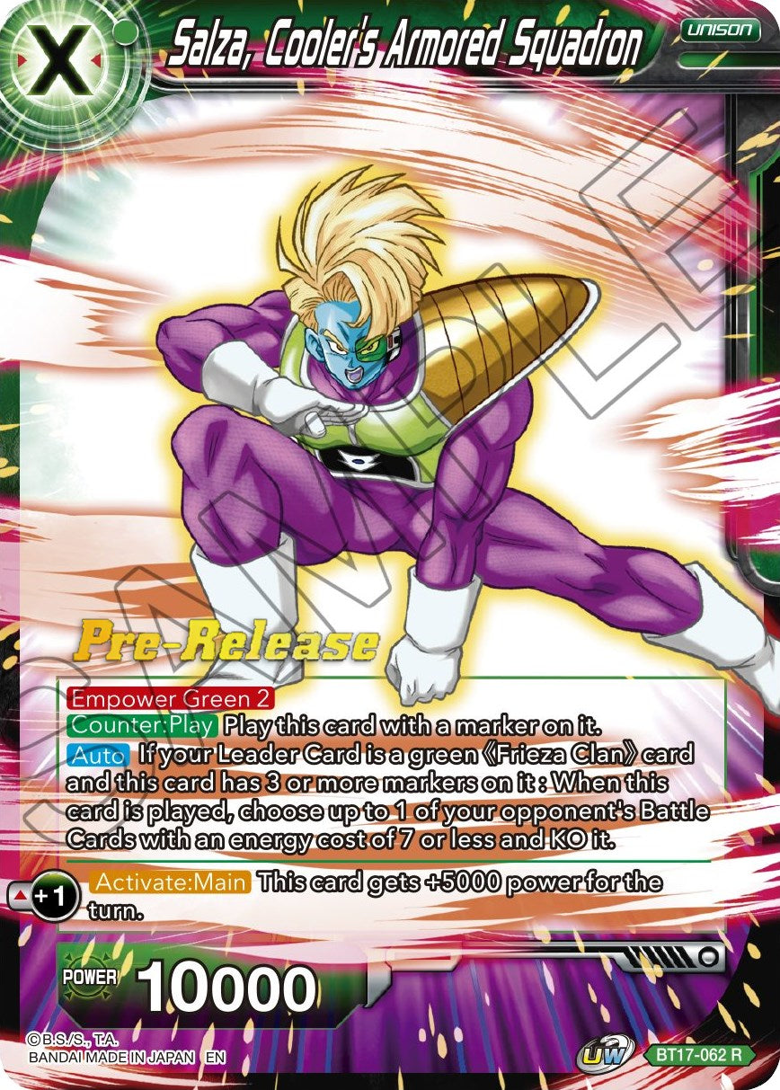 Salza, Cooler's Armored Squadron (BT17-062) [Ultimate Squad Prerelease Promos] | Odin's Place