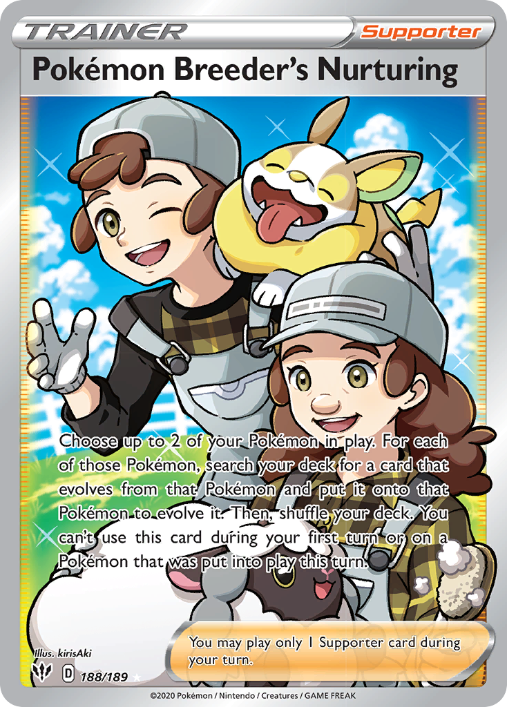 Pokemon Breeder's Nurturing (188/189) [Sword & Shield: Darkness Ablaze] | Odin's Place