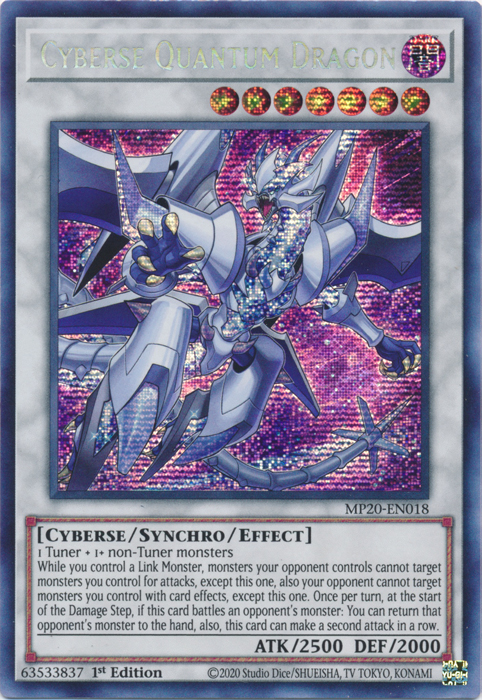 Cyberse Quantum Dragon [MP20-EN018] Prismatic Secret Rare | Odin's Place