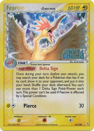 Fearow (18/100) (Delta Species) (Stamped) [EX: Crystal Guardians] | Odin's Place