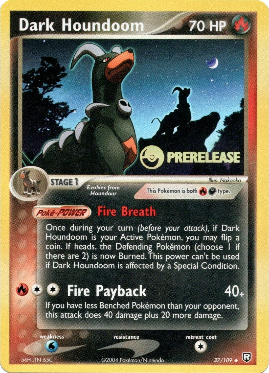 Dark Houndoom (37/109) (Prerelease Promo) [EX: Team Rocket Returns] | Odin's Place
