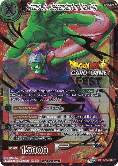 Piccolo Jr., Descendant of the King (Card Game Fest 2022) (BT12-004) [Tournament Promotion Cards] | Odin's Place