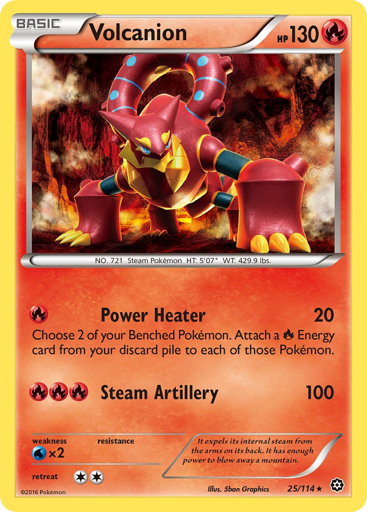 Volcanion (25/114) (Cracked Ice Holo) (Theme Deck Exclusive) [XY: Steam Siege] | Odin's Place