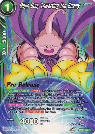 Majin Buu, Thwarting the Enemy (BT14-083) [Cross Spirits Prerelease Promos] | Odin's Place
