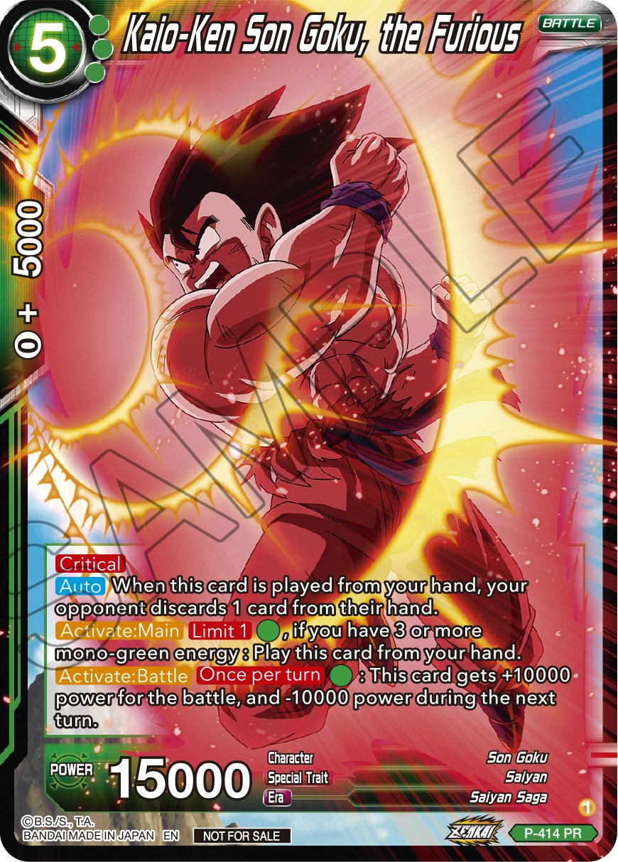 Kaio-Ken Son Goku, the Furious (Zenkai Series Tournament Pack Vol.1) (P-414) [Tournament Promotion Cards] | Odin's Place