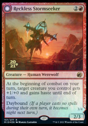 Reckless Stormseeker // Storm-Charged Slasher [Innistrad: Midnight Hunt Prerelease Promos] | Odin's Place