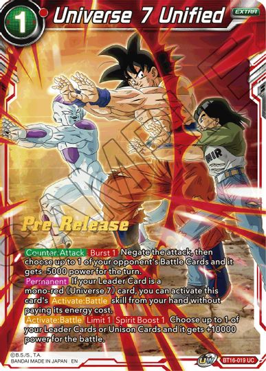 Universe 7 Unified (BT16-019) [Realm of the Gods Prerelease Promos] | Odin's Place