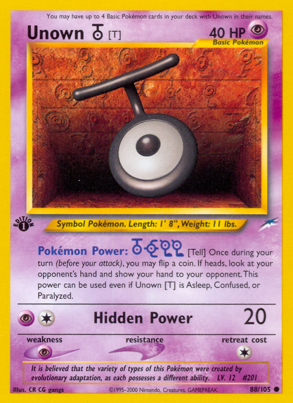 Unown [T] (88/105) [Neo Destiny 1st Edition] | Odin's Place