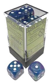 Chessex Dice Menagerie 10 16mm D6 Waterlily/White 12 ct | Odin's Place