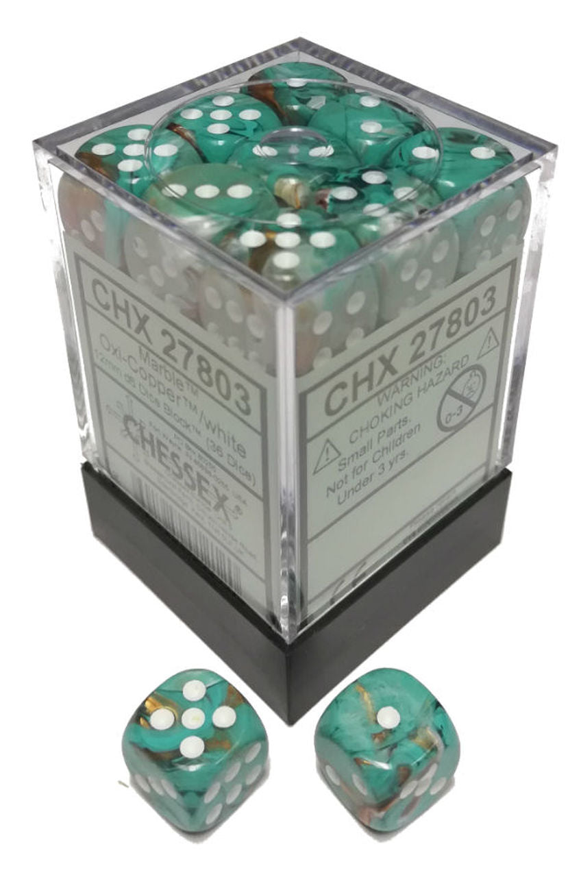 Chessex Dice Menagerie 10 12mm D6 Marble Oxi Copper 36 ct | Odin's Place