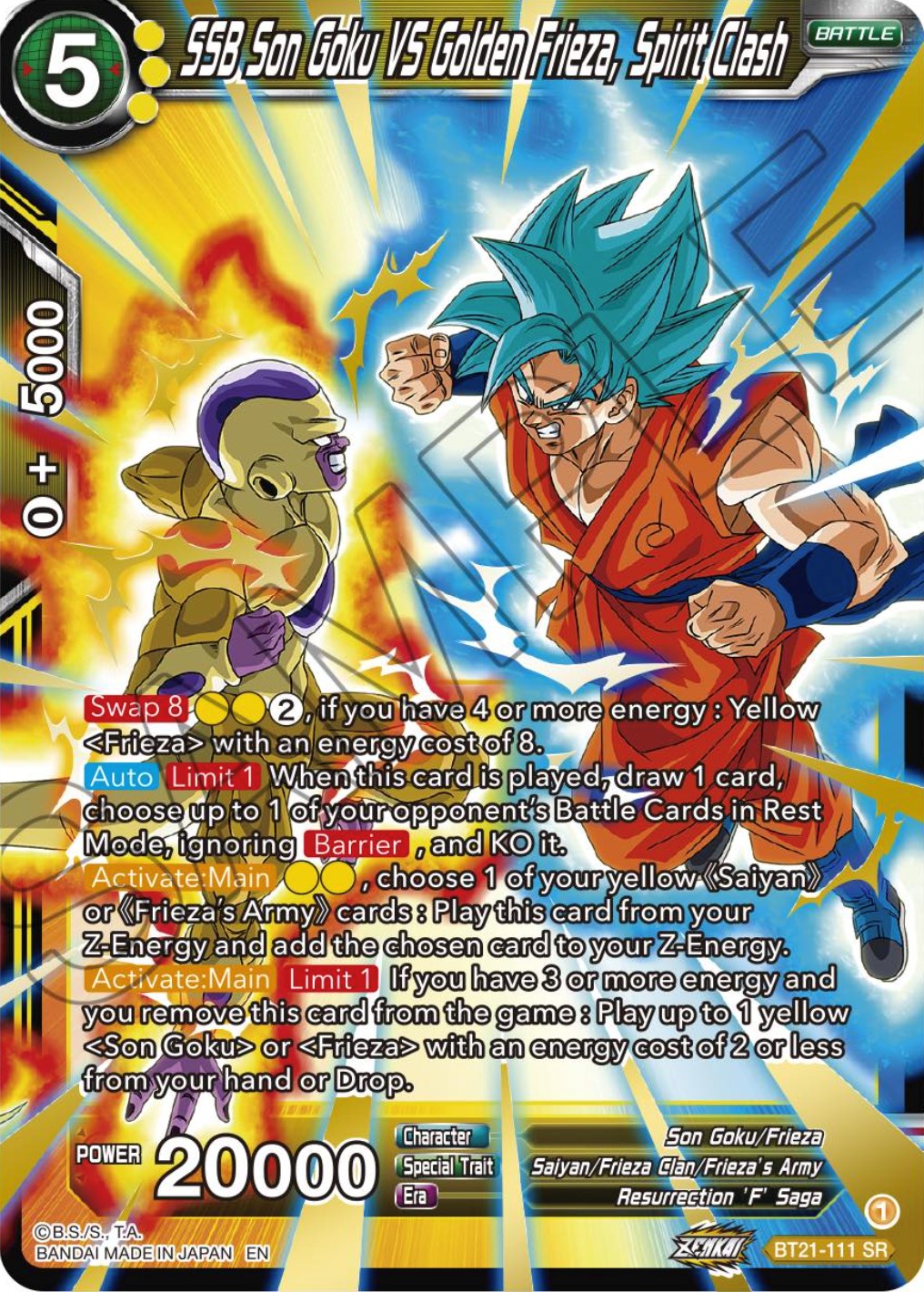 SSB Son Goku VS Golden Frieza, Spirit Clash (BT21-111) [Wild Resurgence] | Odin's Place
