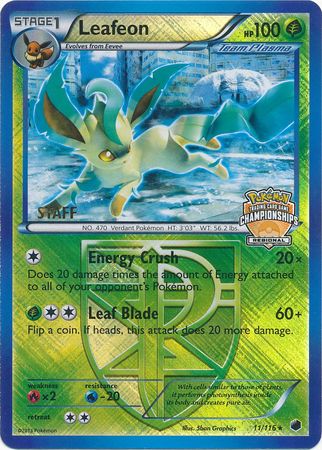 Leafeon (11/116) (Regional Championship Promo Staff) [Black & White: Plasma Freeze] | Odin's Place