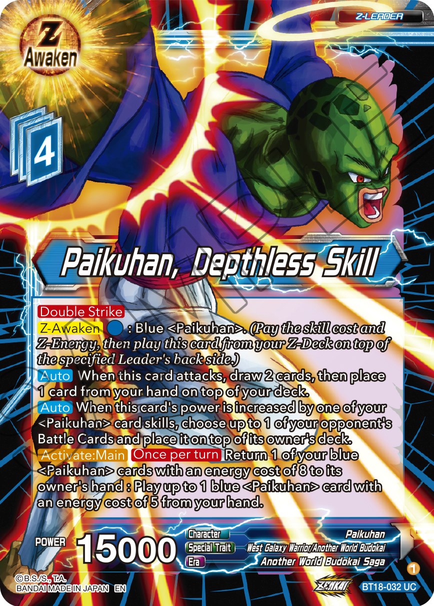 Paikuhan, Depthless Skill (BT18-032) [Dawn of the Z-Legends] | Odin's Place