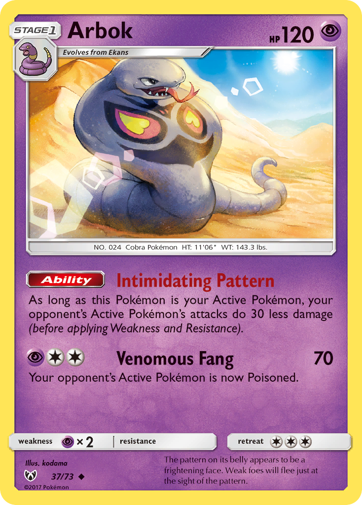 Arbok (37/73) [Sun & Moon: Shining Legends] | Odin's Place