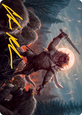 Tovolar, the Midnight Scourge 1 Art Card (Gold-Stamped Signature) [Innistrad: Midnight Hunt Art Series] | Odin's Place