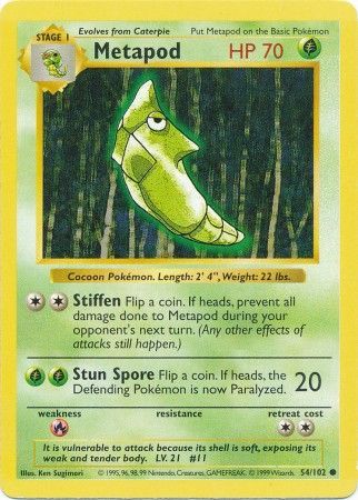 Metapod (54/102) [Base Set Shadowless Unlimited] | Odin's Place