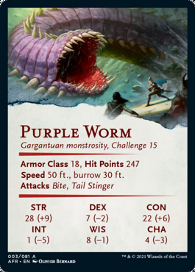 Purple Worm Art Card [Dungeons & Dragons: Adventures in the Forgotten Realms Art Series] | Odin's Place