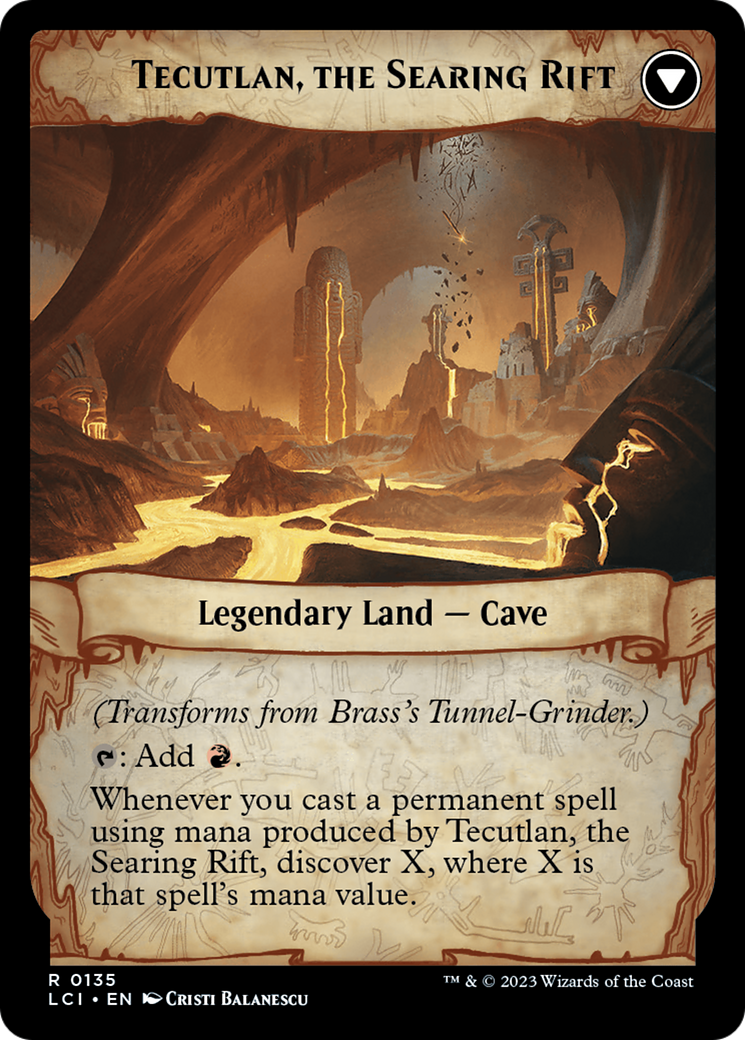 Brass's Tunnel-Grinder // Tecutlan, the Searing Rift [The Lost Caverns of Ixalan Prerelease Cards] | Odin's Place