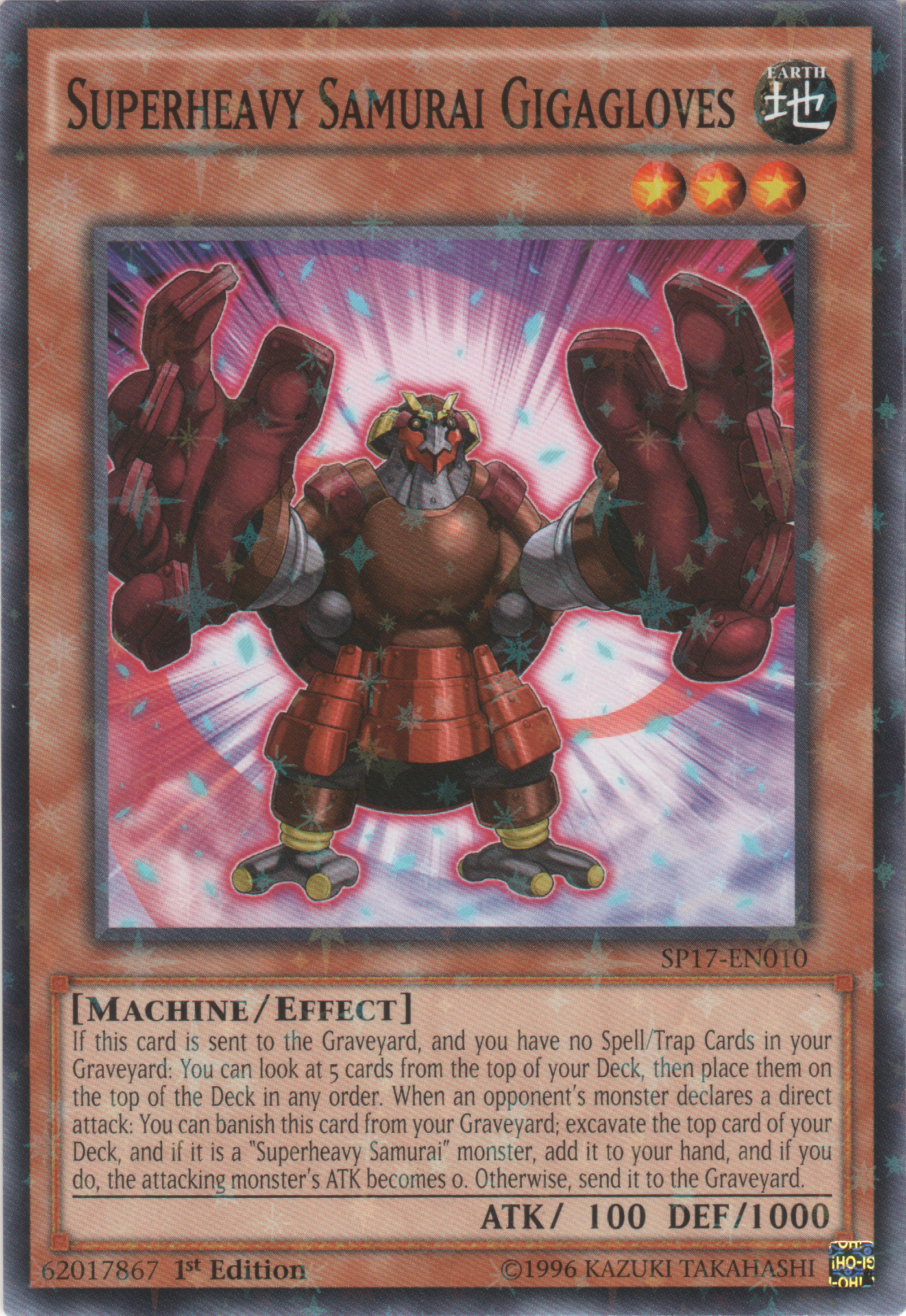 Superheavy Samurai Gigagloves [SP17-EN010] Starfoil Rare | Odin's Place