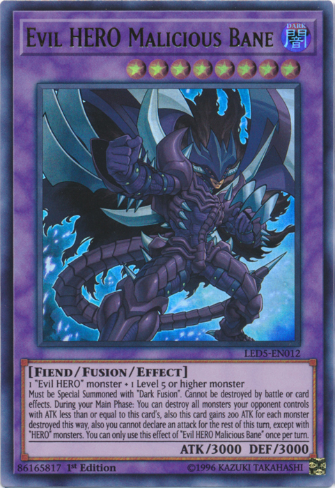 Evil Hero Malicious Bane [LED5-EN012] Ultra Rare | Odin's Place